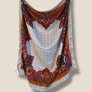 Giani Bernini Paisley Square Scarf in Ivory, Rust & Burgundy